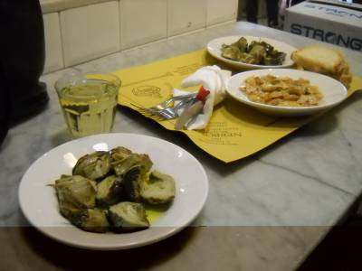 Artichokes and roastbeef at "Nerbone"