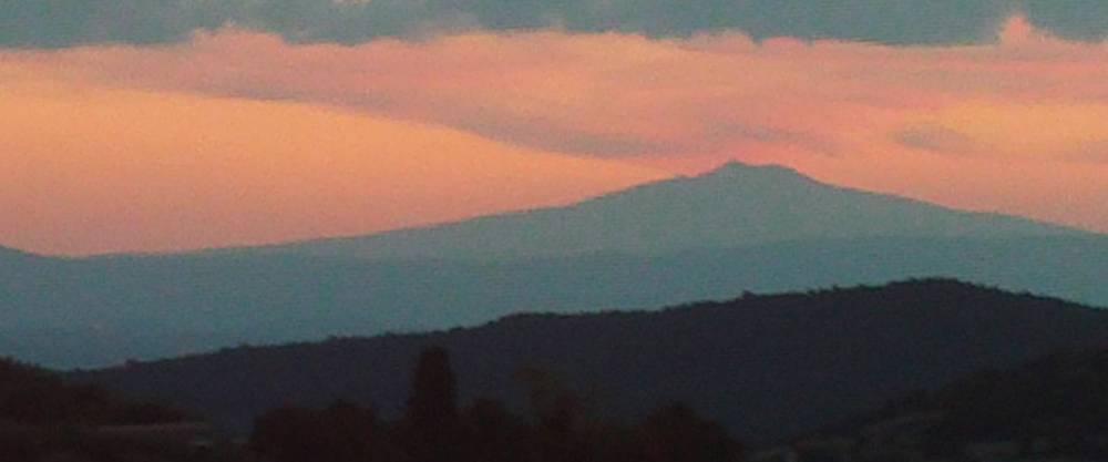 View from La Rogaia  towards Monte Amiata in the evening