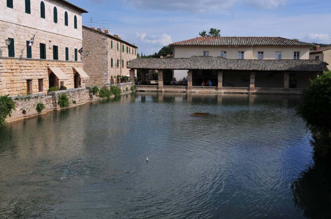 The central square of Bagno Vignoni is a swimming pool