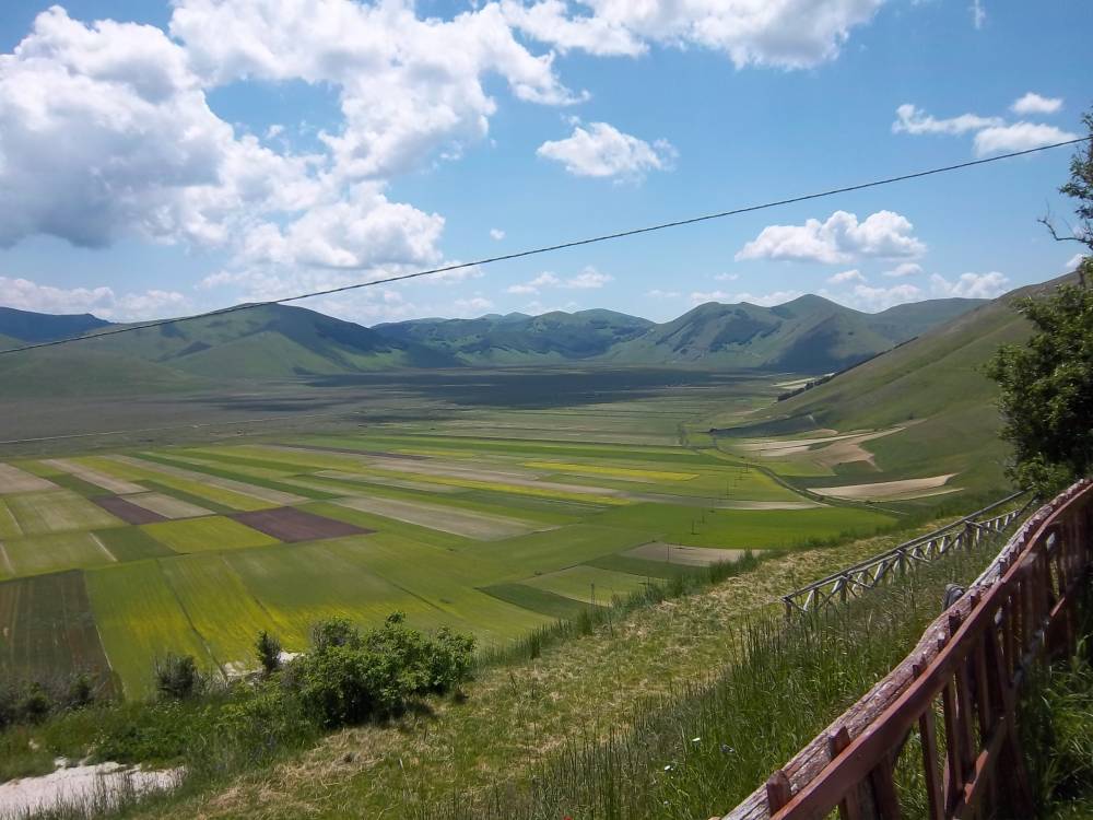 View from the terrace of "Guerrin Meschino" at Castelluccio. Photo: Steffen Müller