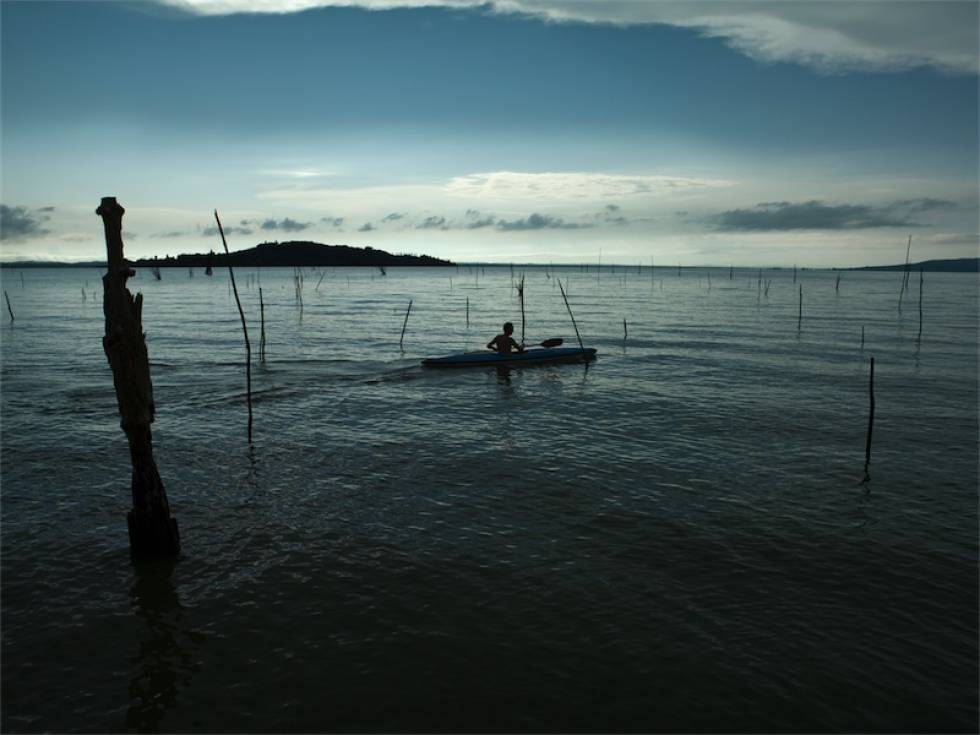 Kajak on Lake Trasimeno. Foto: J. Müller